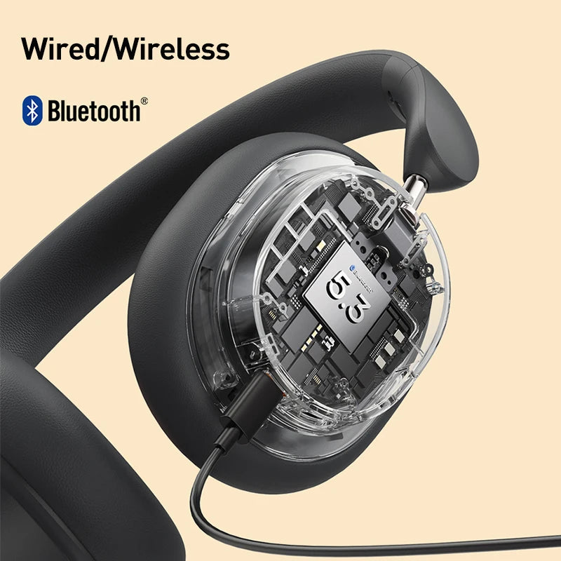 Baseus Bowie D05 Wireless Bluetooth 5.3 Headphones – HiFi Stereo Foldable 70H Battery Over-Ear Headset with Deep Bass & Dual Connection