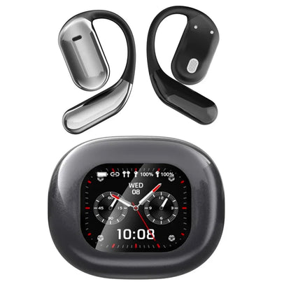 UYUXIO OWS AI Translation Earbuds with LCD Touch Screen, 144 Languages Real-Time Translator Earphones, Wireless Bluetooth Translating Headphones with Noise Cancellation