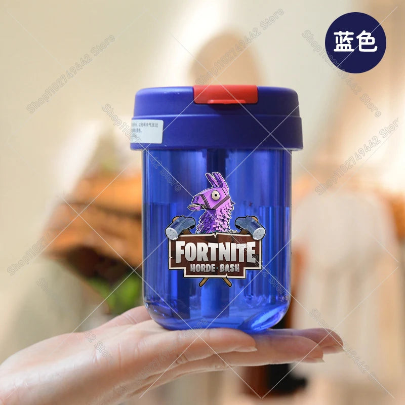 Game Fortnites Mini Straw Cups School Student Plastic Water Bottle Children Leak-proof Coffice Milk Cups Travel Outdoor Office
