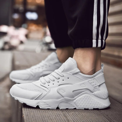 Zapatillas deportivas de moda para hombre, ligeras, cómodas y transpirables. Zapatillas deportivas para hombre, zapatillas para caminar, de malla, planas, rojas, de verano.