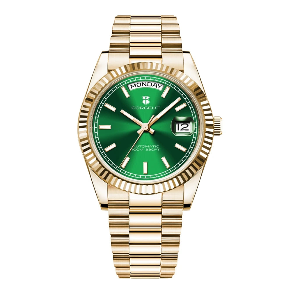 Luxury Corgeut 36MM Men Watch ST1644 Automatic Mechanical Wristwatch Sapphire Relogio Masculino 10BAR Day Swim dress Watches