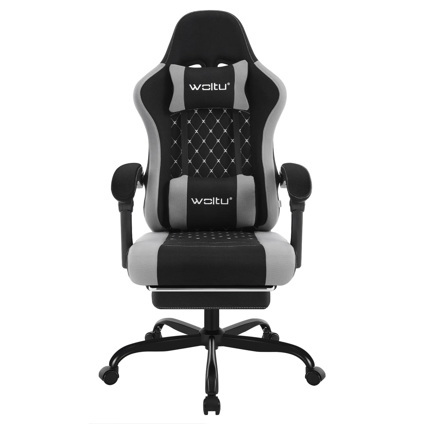 WOLTU Swivel Computer Chair with Massage Function Ergonomic Office Chair with Pillow & Footrest Height Adjustable Gaming Chair