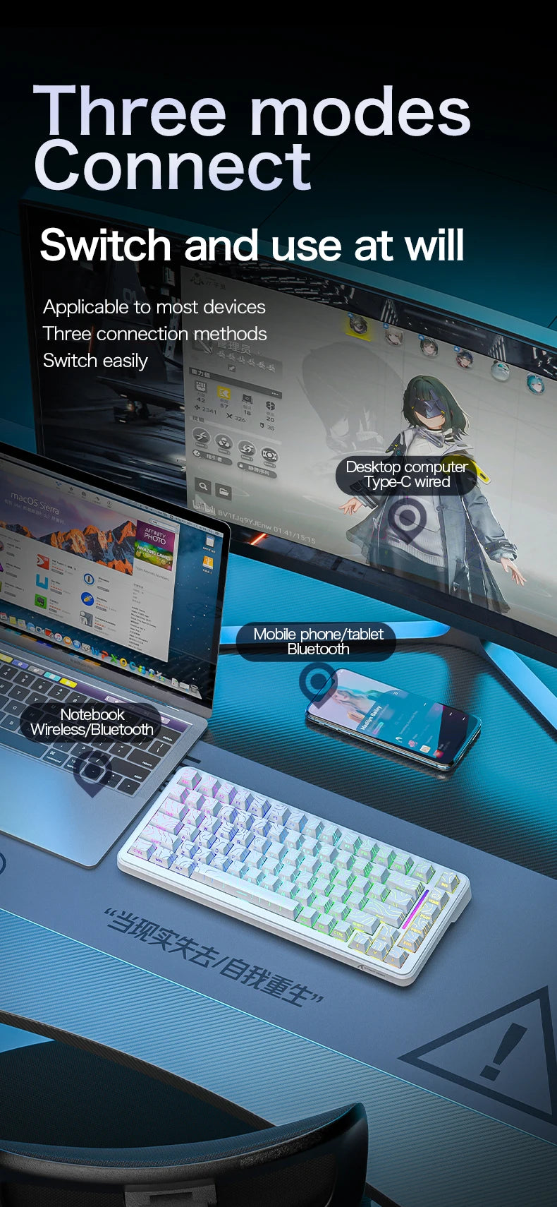 ATTACK SHARK X82Pro HE Wireless Magnetic Axis Gaming Keyboard 8KHz Rate 0.01mm RT Precision 5000mAh Tri Mode RGB 82 Keys PBT