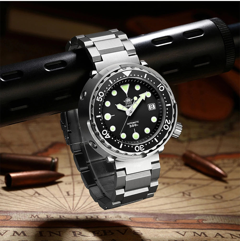 ADDIESDIVE2025 New Men's Mechanical Watch 8215 Movement Sapphire Glass Stainless Steel Watch Night Light Waterproof Diving Watch