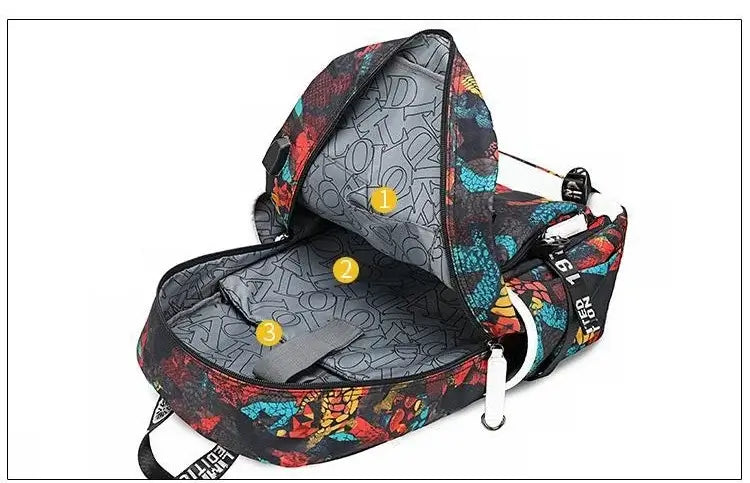 Fortnite Game Print Student Backpack Boys Girls Large Capacity School Bag Waterproof Lightweight Durable Bookbag Birthday Gift