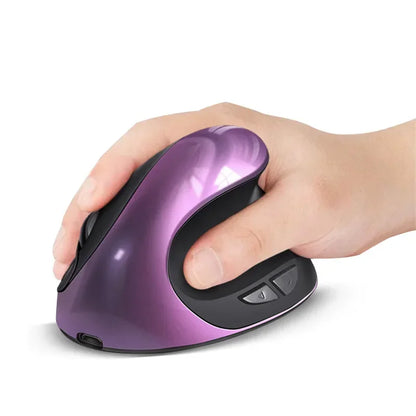 Mouse vertical ergonomic wireless reîncărcabil BTS-908, foarte popular, cu receptor USB 2.4G, DPI reglabil 1600 și 6 butoane