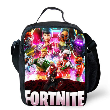 Cute Cartoon Lunch Bag Insulated Thermal Food Container Leakproof Reusable Fortnite Lunch Cooler Bag for Kids Student