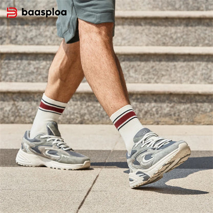 Baasploa New Running Shoes Men Outdoor Fashion Lightweight Mesh Sports Shoes Male Casual Breathable Non-Slip Walking Shoes
