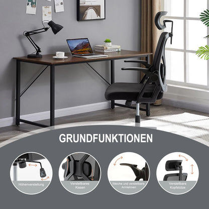 Symino Ergonomic Office Chair with Adjustable Headrest, Armrests & Lumbar Support, Rotating Rocker Executive Desk Chair for Home and Work