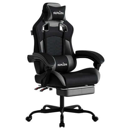SUKIDA Ergonomic Racing Gaming Chair Adjustable Swivel with Headrest and Lumbar Support for Office and Gaming