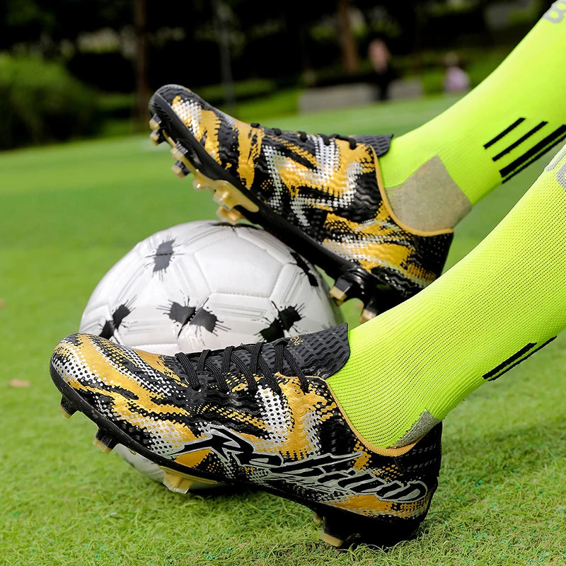 Nouvelles chaussures de football pour hommes, crampons FG, pointes longues TF, crampons pour terrain synthétique, chaussures de football Yonug, antidérapantes, unisexes, pour entraînement et match sur gazon extérieur