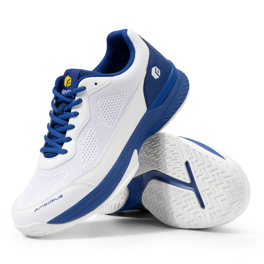FitVille Men's Tennis Shoes Wide Version 2E Professional Training Sports Shoes Breathable Non-Slip Rackets with Arch Support