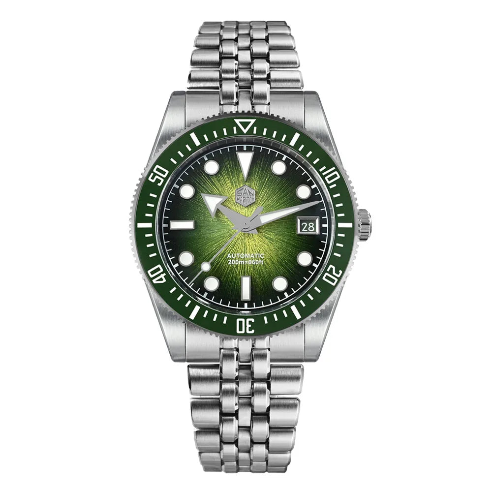 San Martin 37.5mm 40mm Men Diver Watch Miyota 9015 Enamel Dial Luxury Automatic Mechanical Wristwatch Waterproof 200m SN0148