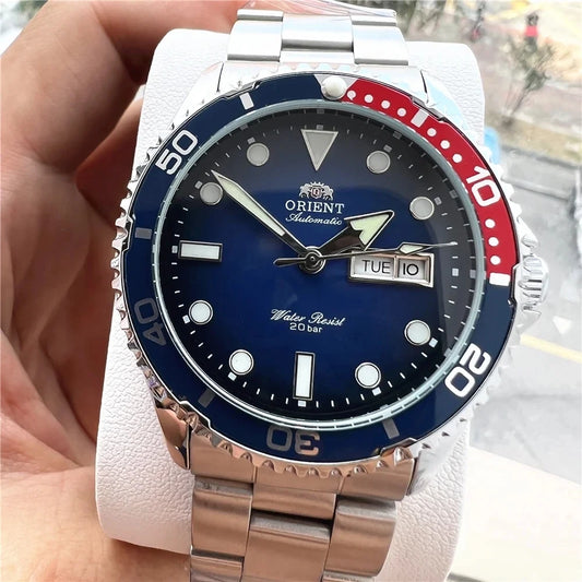 Orient Automatic Diver Watch Men 200M Waterproof Multi-Color Dial Stainless Steel Wristwatch