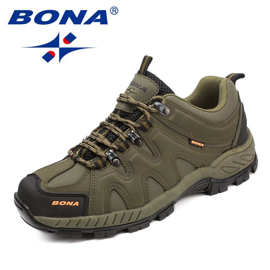 BONA New Arrival Classic Style Men Hiking Shoes Lace Up Men Sport Shoes Outdoor Jogging Trekking Sneakers