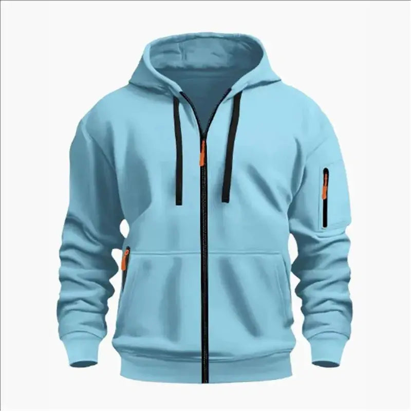 Produit gaming premium Fraquane, nouvelle génération. Men's Sweatshirts with Zipper Pockets Thin Solid Color Half Tracksuit Casual Outdoor Hooded Tracksuit Long Sleeves Jacket Coats.