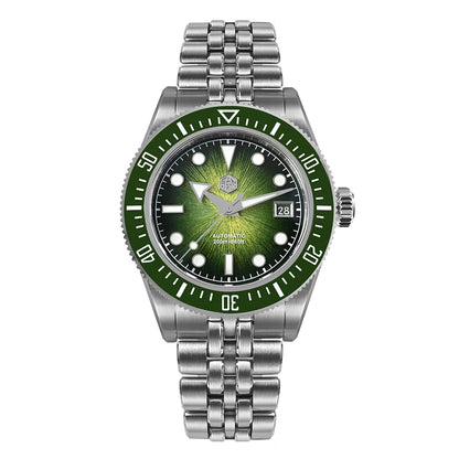 San Martin 40mm Men's Luxury Diver Watch Miyota 9015 Enamel Sunburst Dial Automatic Mechanical Wristwatch Waterproof 200m SN0148