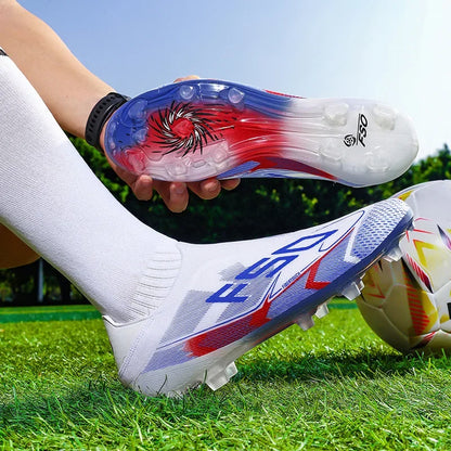 Nouvelles chaussures de football pour hommes, de haute qualité, antidérapantes, légères, très vendues, crampons d'entraînement pour terrain en herbe, mi-hautes, pour les matchs en extérieur, chaussures de sport.