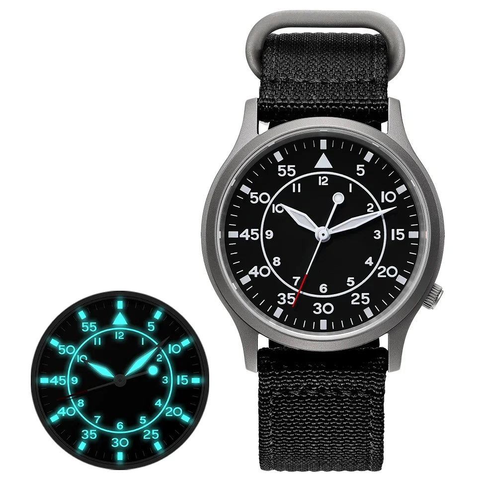 BERNY Titanium Men Quartz Watch AR Coating Sapphire Fashion Wristwatch Luminous VH31 Ultra-thin Wristwatch Waterproof 5ATM Watch