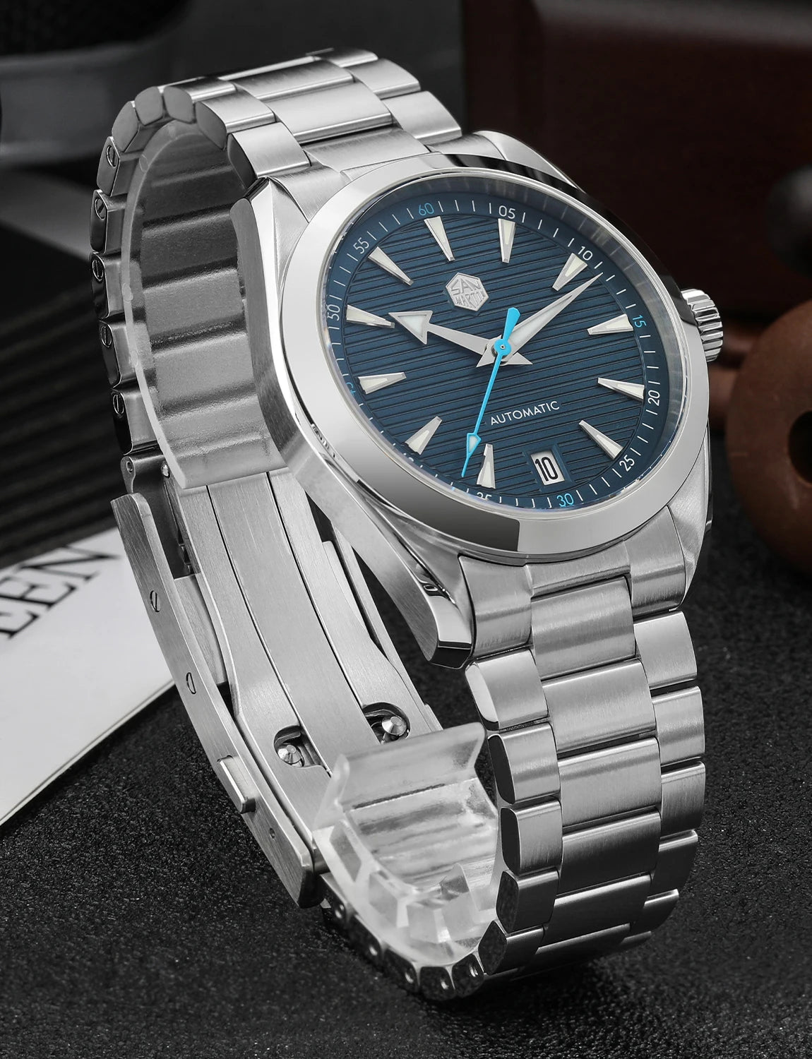 San Martin 38mm Chronometer Men's Watch SN0113W V2 ST2130 Automatic Movement Sapphire BGW9 Luminous Waterproof 100m Watch