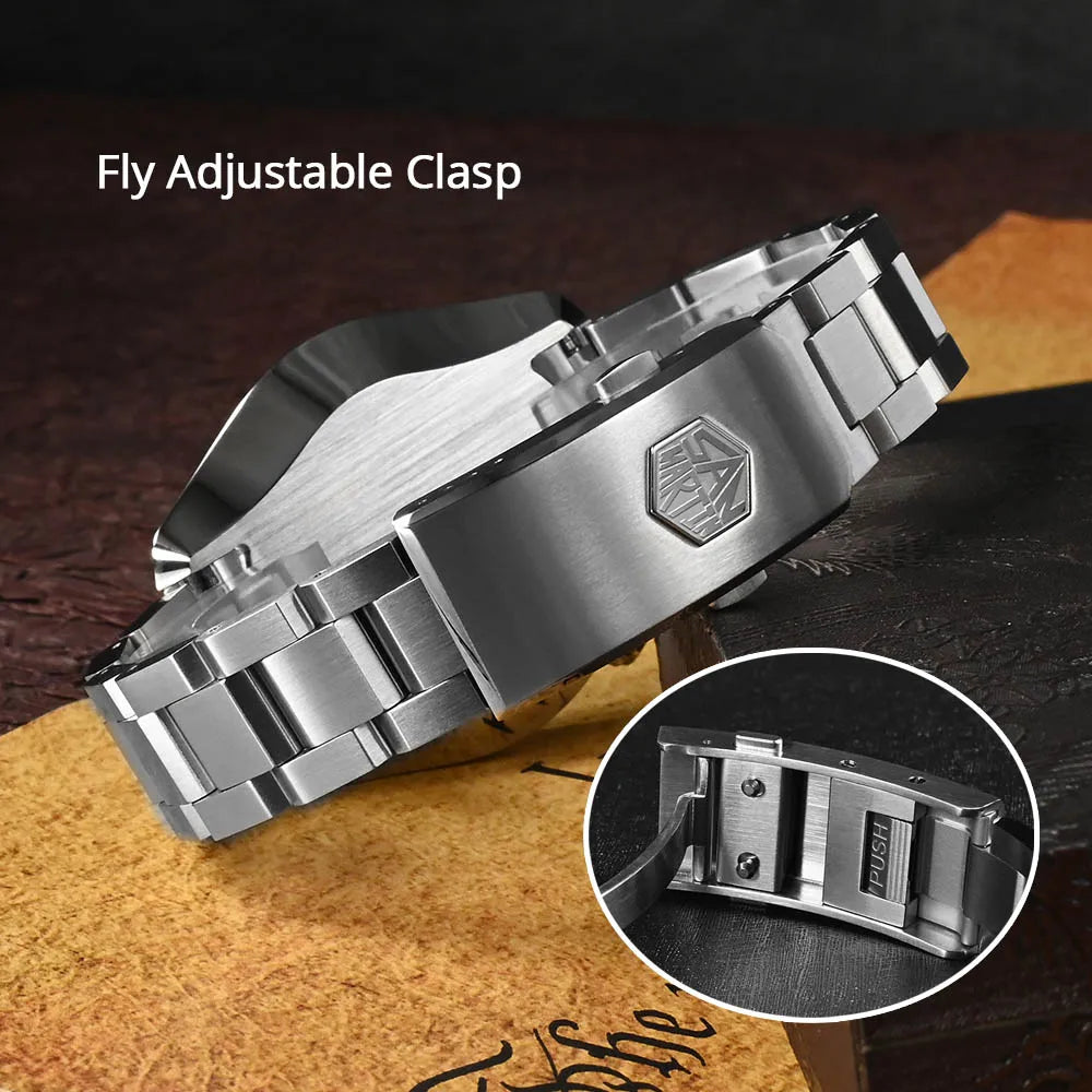 San Martin 44mm Men Diver Watch Vintage MM300 Gilt Dial Sport NH35 Automatic Mechanical Sapphire Waterproof 300M C3 Lume SN0087
