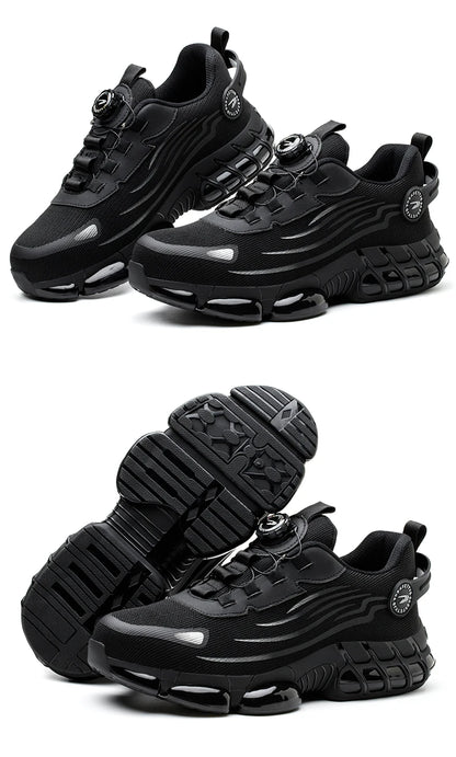 Chaussures de sécurité pour hommes et femmes, baskets de travail protectrices, bottes de sécurité verdes, chaussures Parker en acier à coussin d'air, perforation, taille 47, 48