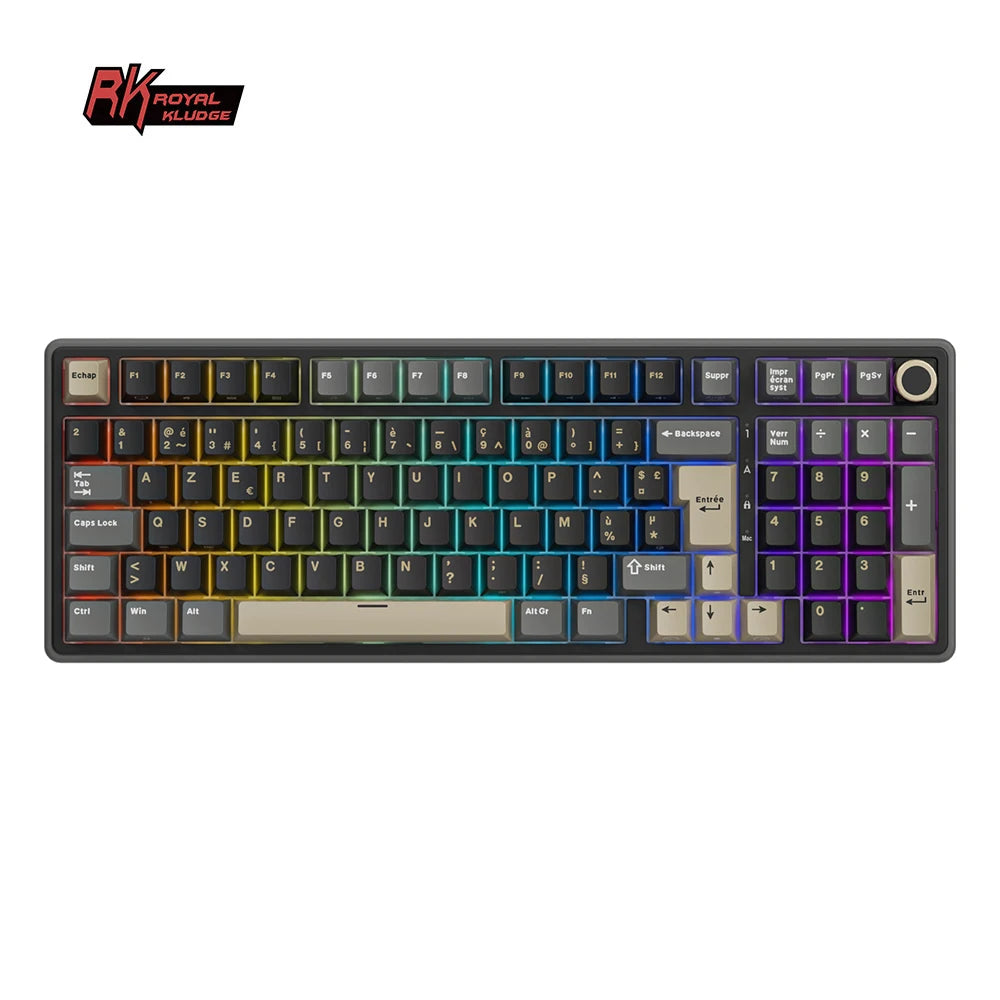 Teclado mecánico con cable RK ROYAL KLUDGE R98Pro Gasket, 98 teclas, RGB, hot-swappable, botón desmontable para gamers, keycaps PBT