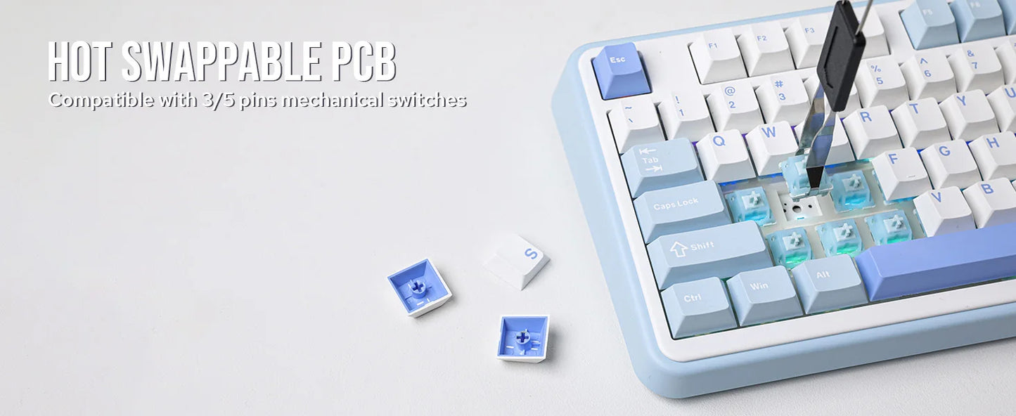 EPOMAKER TH99/TH99 Plus 96% QWERTY ANSI Wired/Bluetooth 5.0/2.4GHz Wireless Hot-Swap Gasket Mechanical Keyboard with Numpad