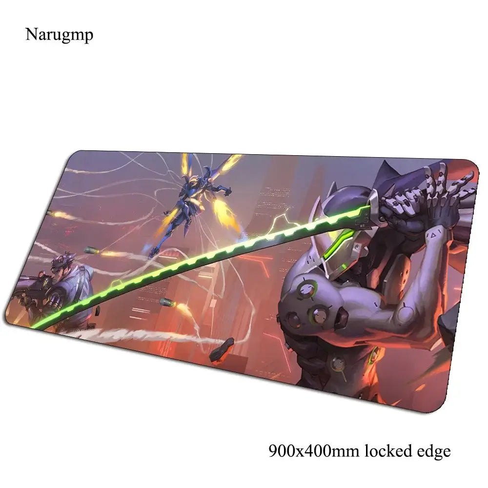 Tappetino mouse Overwatch regalo di compleanno, tappetino per computer 900x400x3mm, mousepad gaming grande, tappetino per mouse e tastiera per giochi PC gamer da scrivania