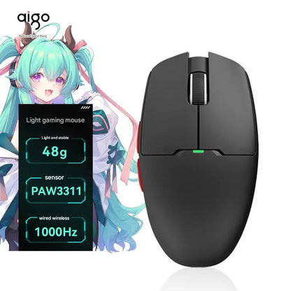 Aigo GM80 PLUS PRO bezdrátová myš Bluetooth PAW3311/PAW3395, lehká 1000HZ kabelová herní e-sportovní myš se třemi režimy, dárek