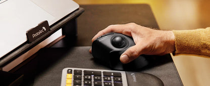 ProtoArc EM05NL Ratón trackball inalámbrico recargable Bluetooth ergonómico vertical con bola para ordenador, iPad, Mac y Windows