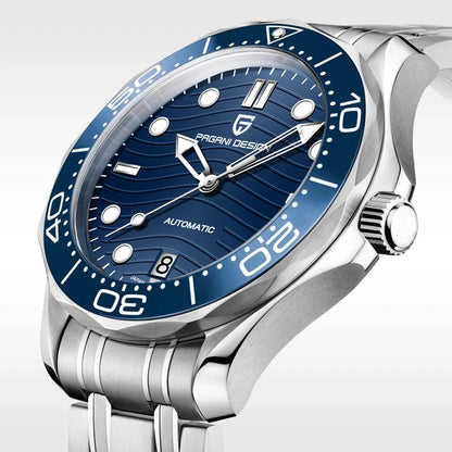 PAGANI DESIGN 2026 New V2 Waves 200M Relógio de mergulho automático masculino de luxo, cristal de safira, relógio de pulso masculino AR