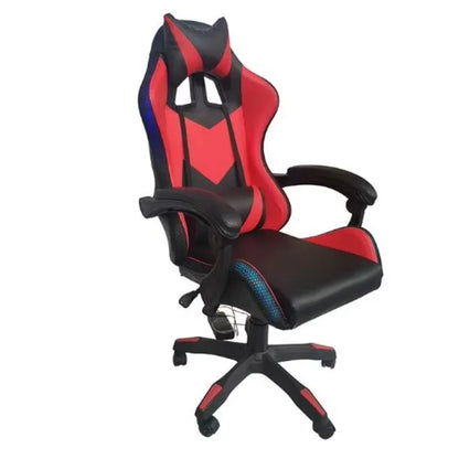 RGB Gaming Chair with LED Lights, Leather Racing Style Massage Gaming Chair, Adjustable Swivel Office Chair with Gas Lift and Ergonomic Design