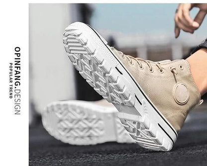 Pantofi din pânză pentru bărbați, pantofi sport casual înalți, respirabili, gri, pentru skateboarding, vulcanizați, adidași confortabili, nou