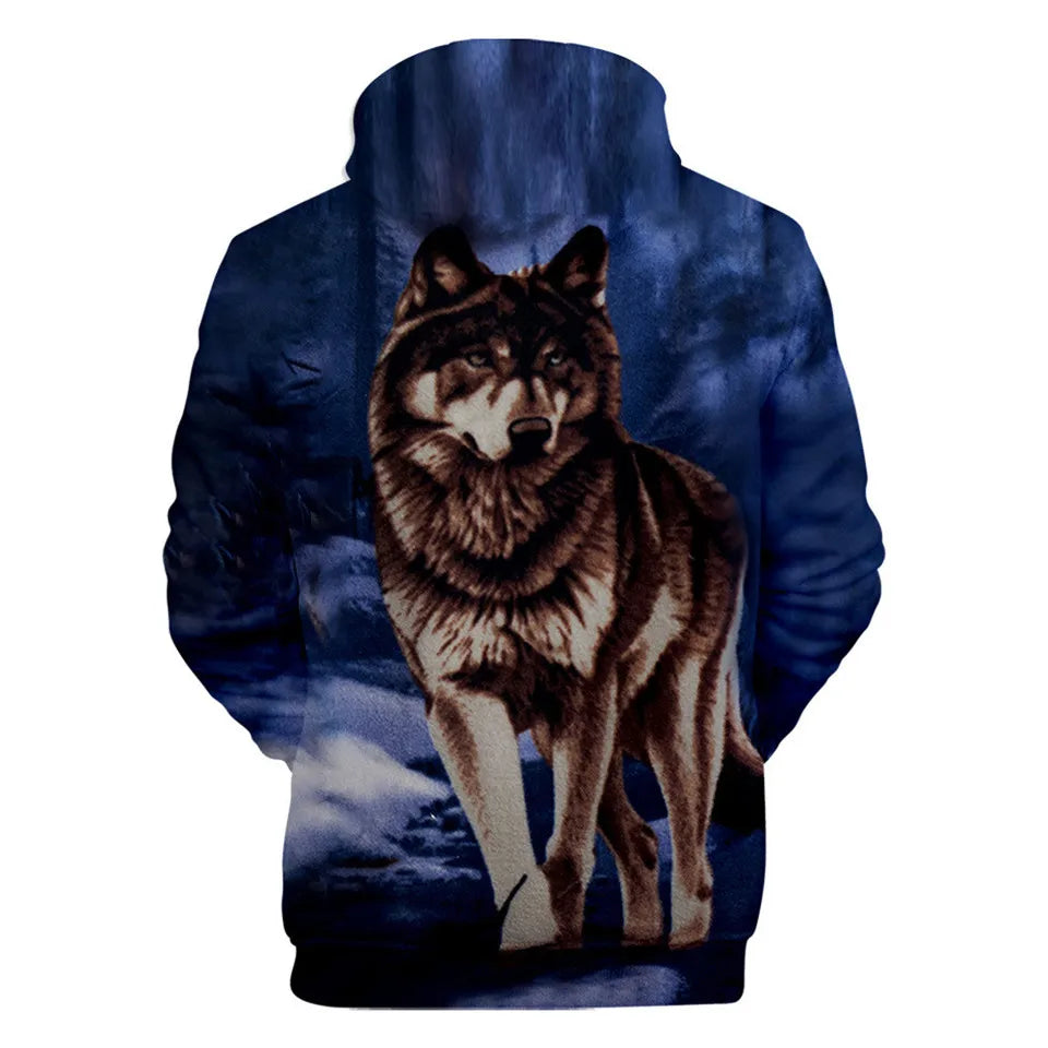 Cool Space Galaxy Wolf Hoodie Hoodies Men Bright Wolf Fashion Handsome Wolf Hoodies Spring Autumn Pullovers Sweatshirts Sweat