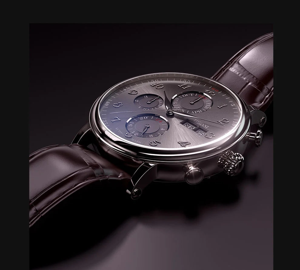 Luxury Brand Switzerland LOBINNI Perpetual Calendar Automatic Mechanical Men's Watches Sapphire Multi-function Clock L13019-8