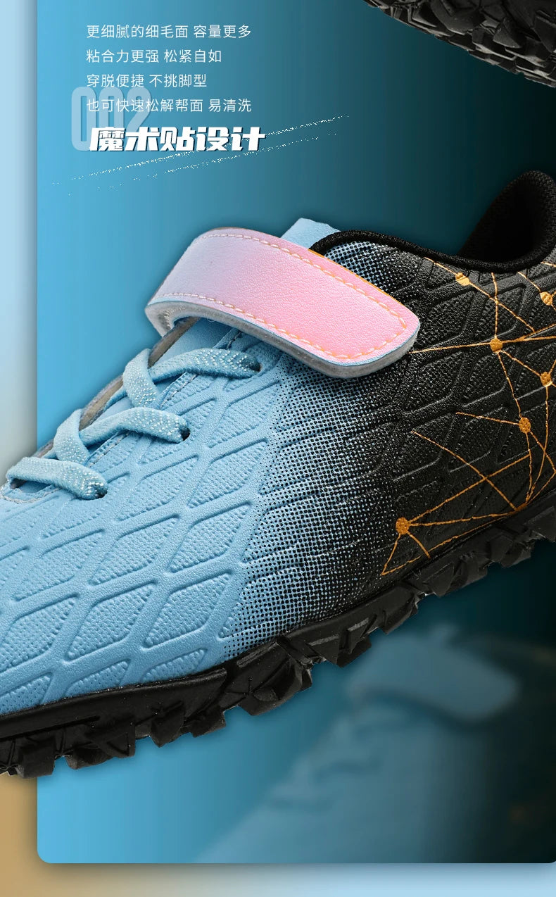 Vyriški futbolo bateliai, mergaičių futbolo bateliai su spygliais, lauko rungtynėms ir treniruotėms skirti sportiniai futbolo bateliai su ilgais spygliais, patogūs, kvėpuojantys, berniukams, neslystantys