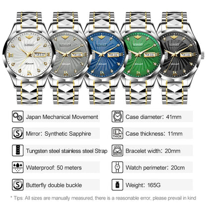 OUPINKE 3169 Japan Movement Men's Watch Classic Luxury Men's Watches Tungsten Steel Strap Man Wristwatch