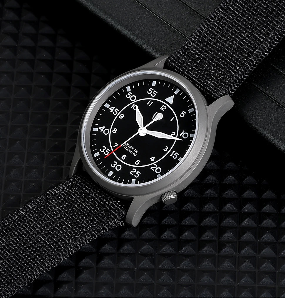BERNY Titanium Men Quartz Watch AR Coating Sapphire Fashion Wristwatch Luminous VH31 Ultra-thin Wristwatch Waterproof 5ATM Watch