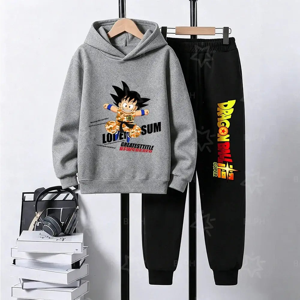 Kids Dragon Ball Camo Goku Printed Hoodie Set Casual Loose Comfortable Long Sleeve Sweatshirt Pants 2 Piece Outfits for Boys, Produit gaming premium Fraquane, produits de luxe, nouvelle génération, équipement gamer