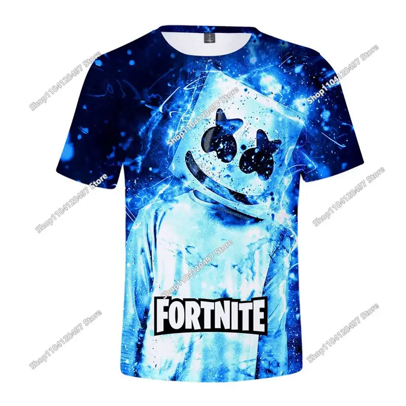 T-shirt 3D Halloween Peely per ragazzi e ragazze, maglietta natalizia Fortnite, Battle Royale Streetwear per bambini, Victory Game, T-shirt da uomo, abbigliamento
