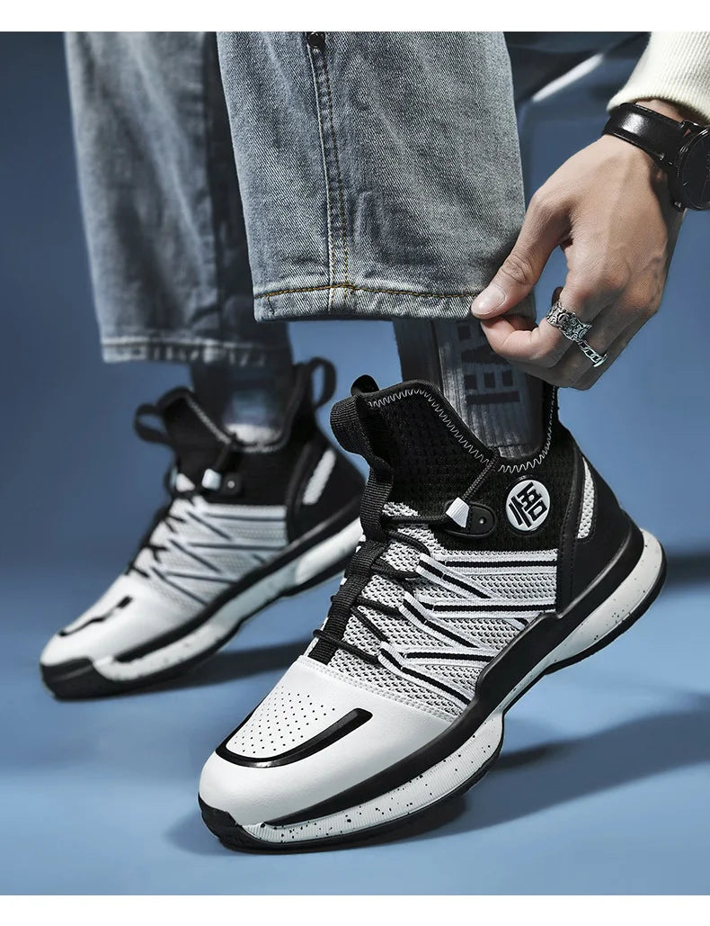 2024 New Dragon B Style Orange Men's Basketball Shoes Size 38-44 Air Cushioning Sport Sneakers Mesh Breathable Training Shoes