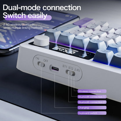 XUNFOX TK100 Wireless 2.4 Keyboard Bluetooth Dual-Mode Game Silent Office Notebook Universal Keyboard