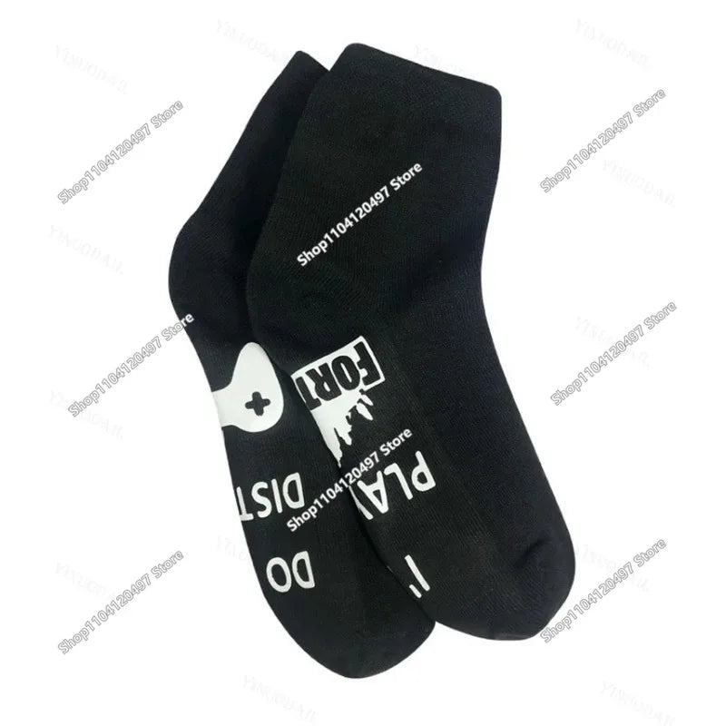 FORTNITE Sportsocken Sommer Schwarz Weiß Atmungsaktive Low-Cut-Socken No-Show Baumwolle Weiche Sport- und Freizeitsocken Kurz