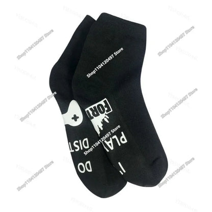FORTNITE Sportsocken Sommer Schwarz Weiß Atmungsaktive Low-Cut-Socken No-Show Baumwolle Weiche Sport- und Freizeitsocken Kurz
