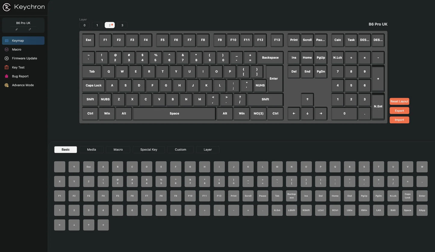 Teclado inalámbrico ultrafino Keychron B6 Pro con distribución ISO, tamaño completo, portátil y ligero, conexiones 2.4GHz y Bluetooth