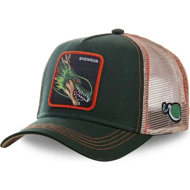 Dragon Ball Son Goku-baseballkasket til mænd, sommerkasket til rejser, broderet hiphop-solskærm, justerbar trucker-meshkasket