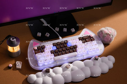 XVX 148 Keys Cat Theme Keycaps MAO Profile Key Cap Korean Glossy Cute Keycap for Keyboard 61 64 68 78 87 96 98 104 108