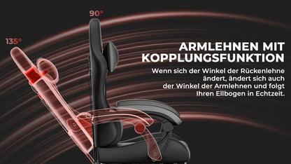 Ergonomic Gaming Chair with Lumbar Support and Headrest, Height-Adjustable Gaming Chair, PC Chair for Adults, Girls, and Boys
