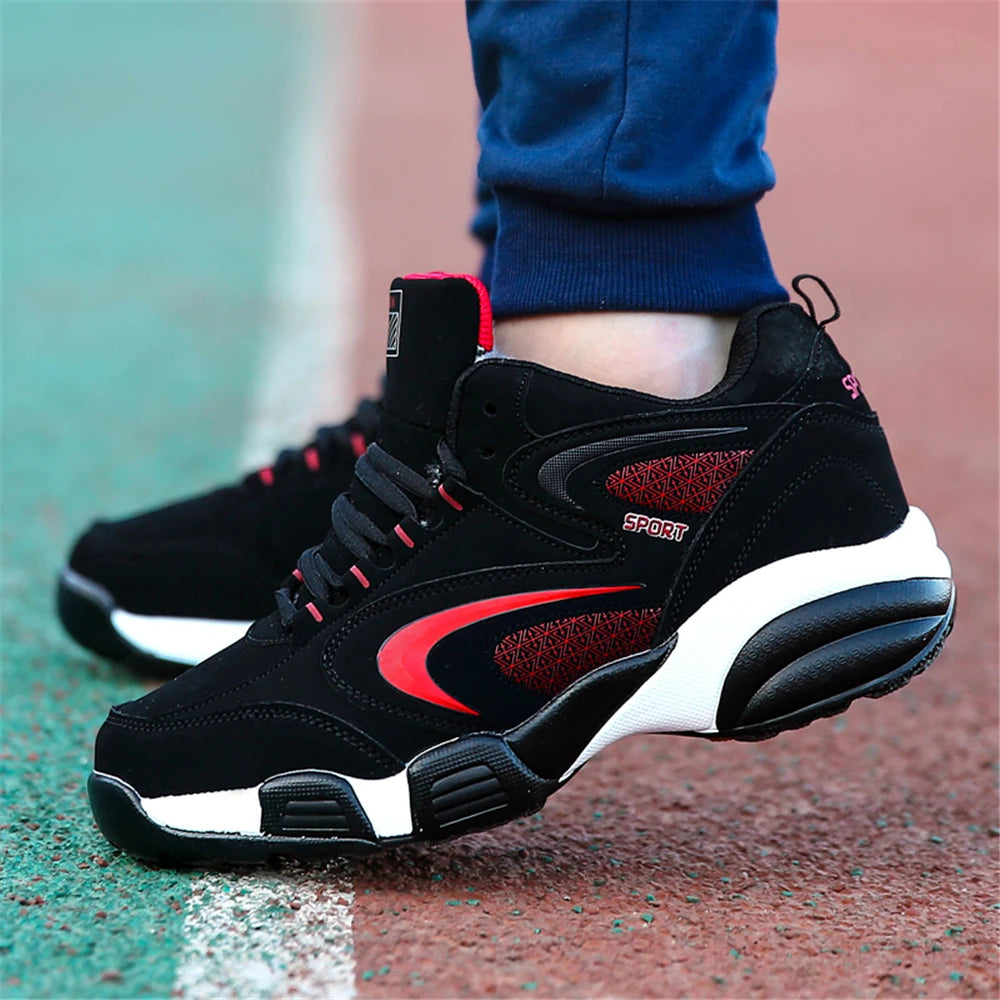 Plus Size Men's Trendy Color Block Sneakers, Comfortable Non-Slip Lace-Up Casual Durable Shoes for Men's Outdoor Activities
